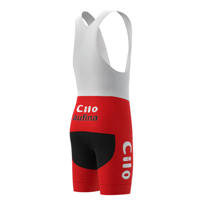 Cilo–Aufina Red Vintage Short Sleeve Cycling Jersey Matching Set