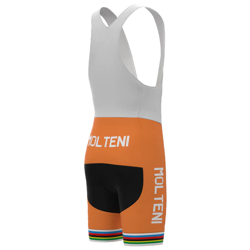 MOLTENI Orange Vintage Short Sleeve Cycling Jersey Matching Set