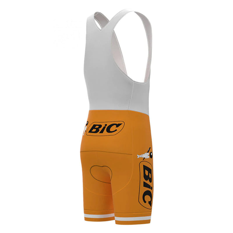 BIC Orange Vintage Short Sleeve Cycling Jersey Matching Set