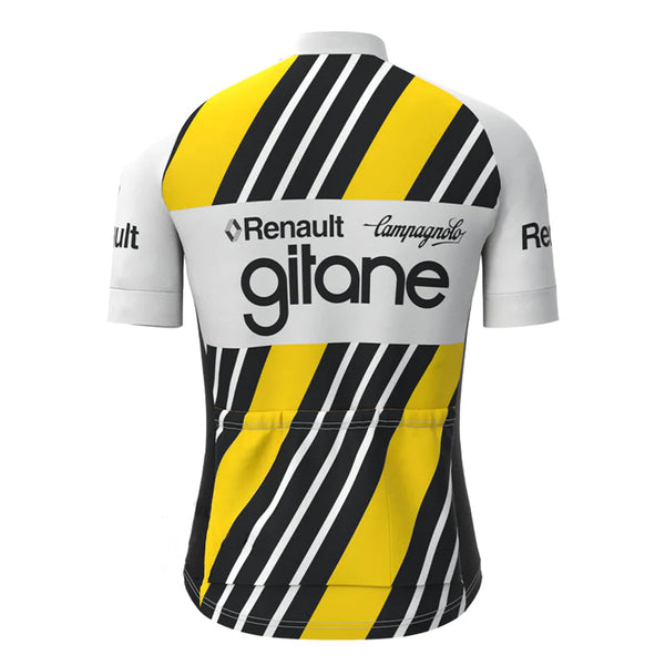 Renault gitane Yellow Vintage Short Sleeve Cycling Jersey Top