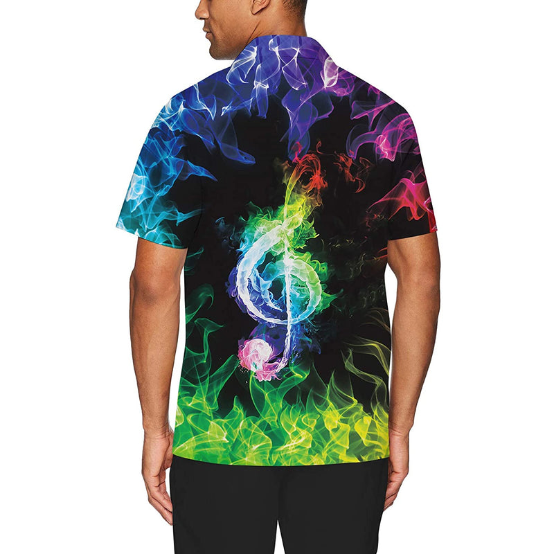 Colorful Flame Music Funny Hawaiian Shirt