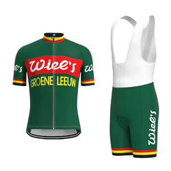 Wiee's Groene Leeuw Green Vintage Short Sleeve Cycling Jersey Matching Set