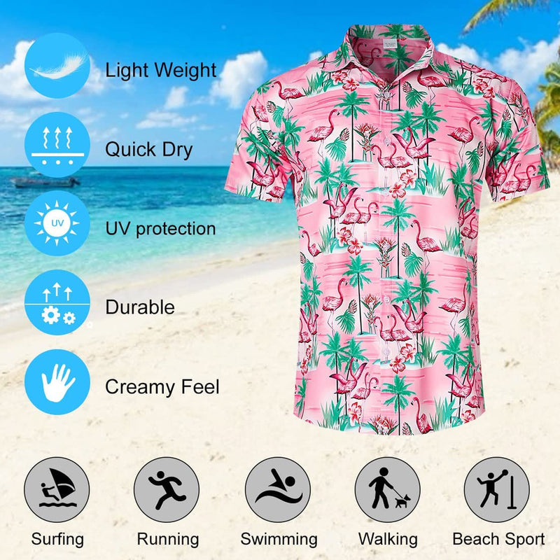 Palm Tree Flamingo Pink Funny Hawaiian Shirt