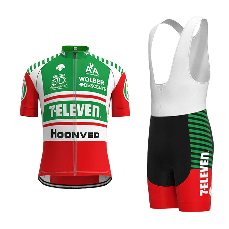 Hoonved 7-Eleven Vintage Short Sleeve Cycling Jersey Matching Set