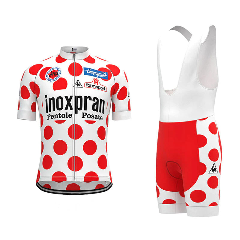 Inoxpran Red Vintage Short Sleeve Cycling Jersey Matching Set