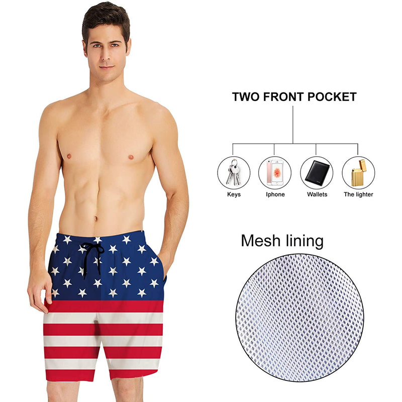 American Flag Funny Swim Trunks