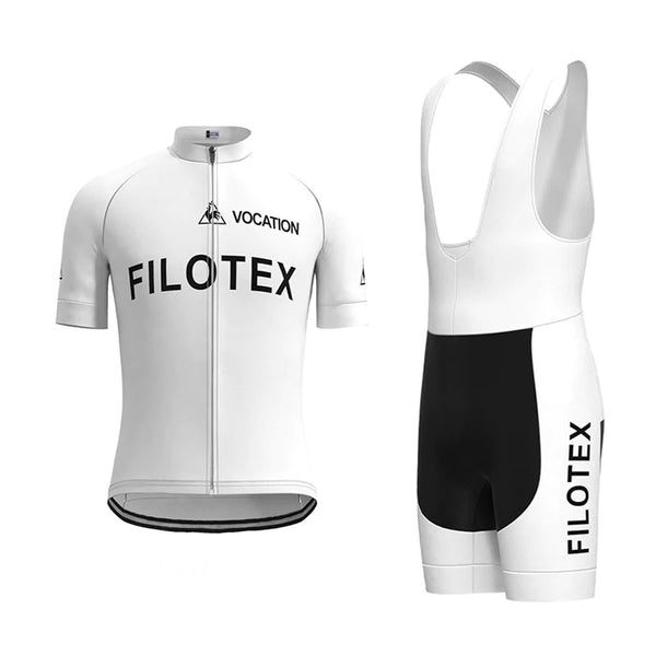 Filotex White Vintage Short Sleeve Cycling Jersey Matching Set