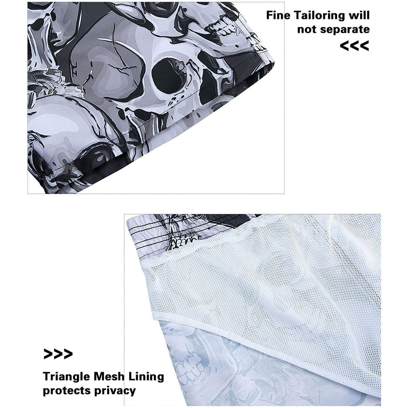 Flower Skull Funny Swim Trunks