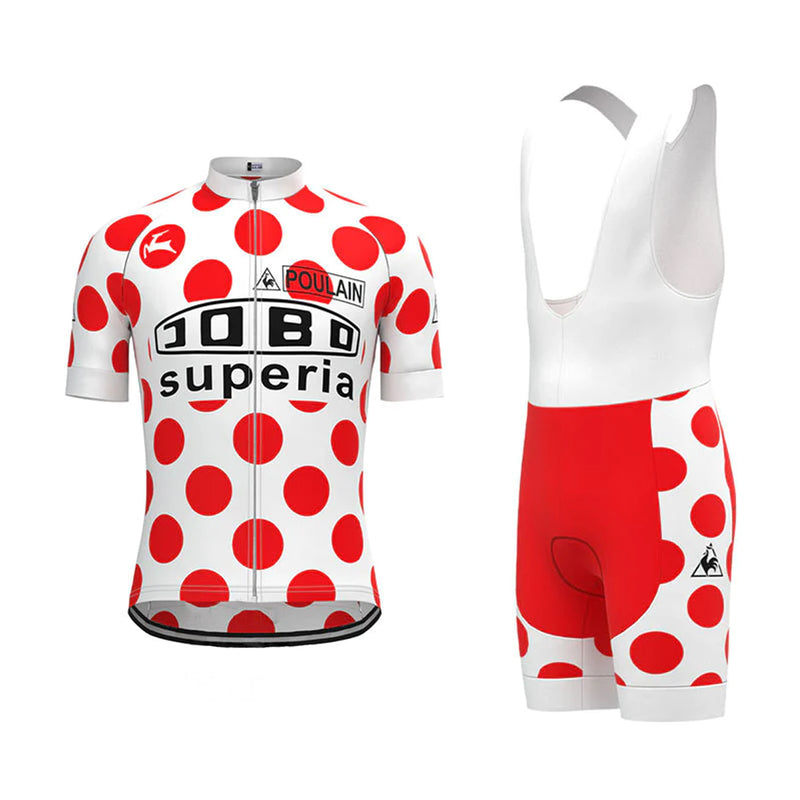 JOBO Red Vintage Short Sleeve Cycling Jersey Matching Set