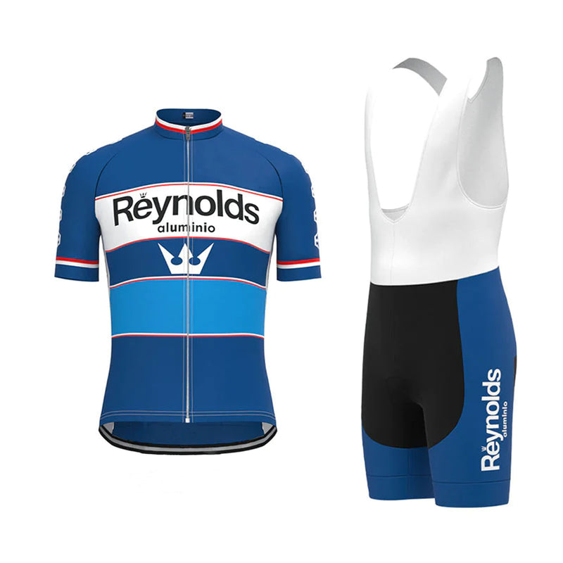 Reynolds Blue Vintage Short Sleeve Cycling Jersey Matching Set