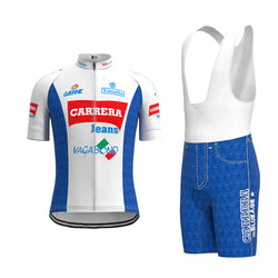 CARRERA White Vintage Short Sleeve Cycling Jersey Matching Set