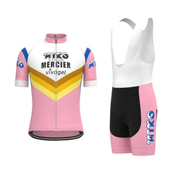 Miko Mercier Pink Vintage Short Sleeve Cycling Jersey Matching Set