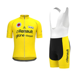 Renault gitane Yellow Vintage Short Sleeve Cycling Jersey Matching Set