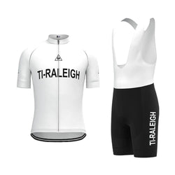 TI Raleigh White Vintage Short Sleeve Cycling Jersey Matching Set