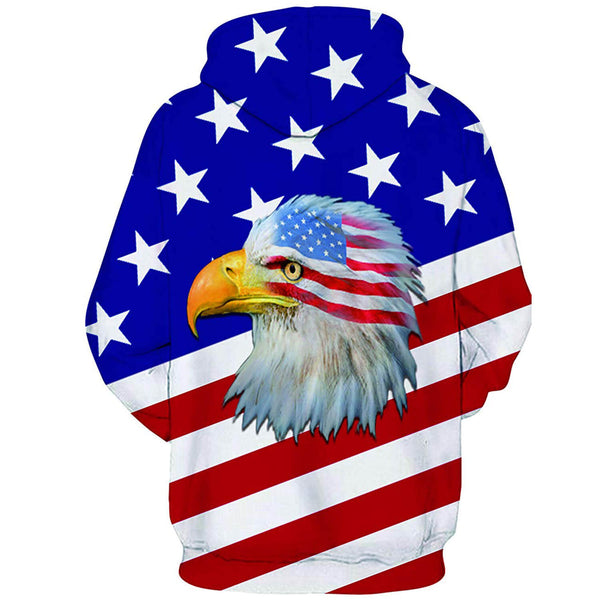 Eagle American Flag Funny Hoodie