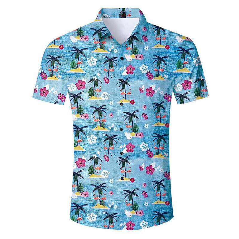 Palm Tree Flamingo Funny Hawaiian Shirt