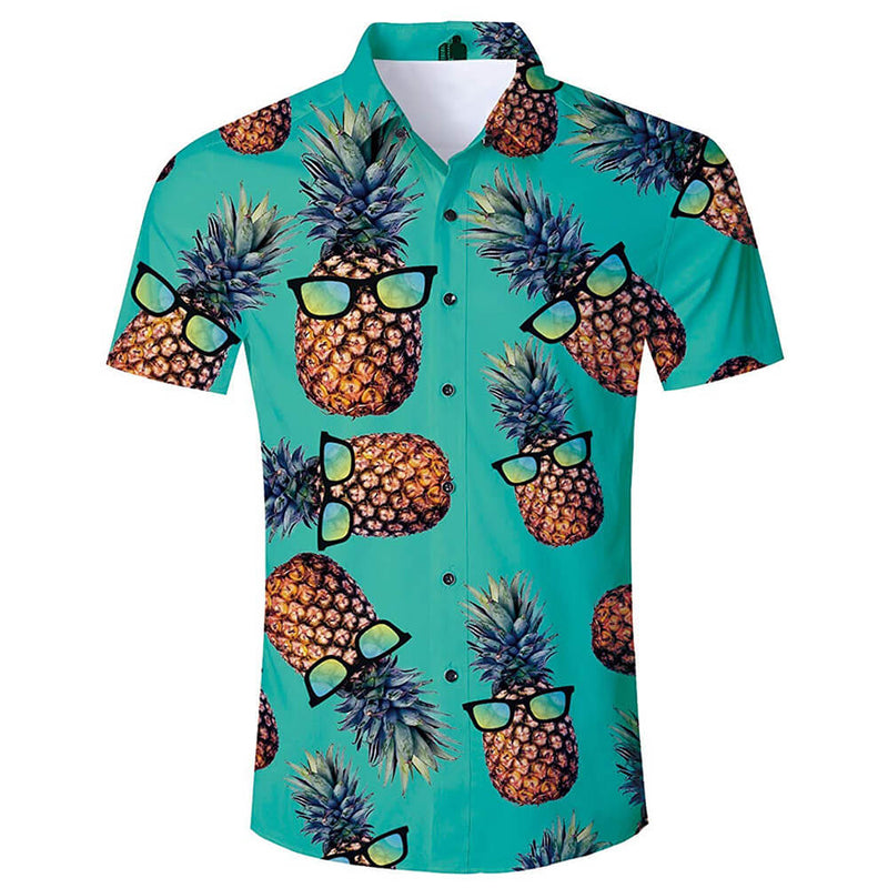 Pineapple Tropical Hawaiian Shirt Green
