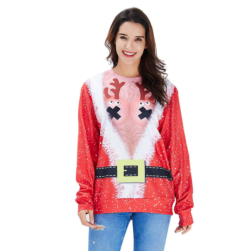 Hairy Chest Deer Ugly Christmas Sweater