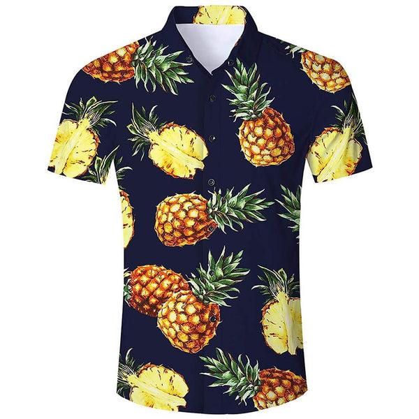 Dark Blue Pineapple Funny Hawaiian Shirt
