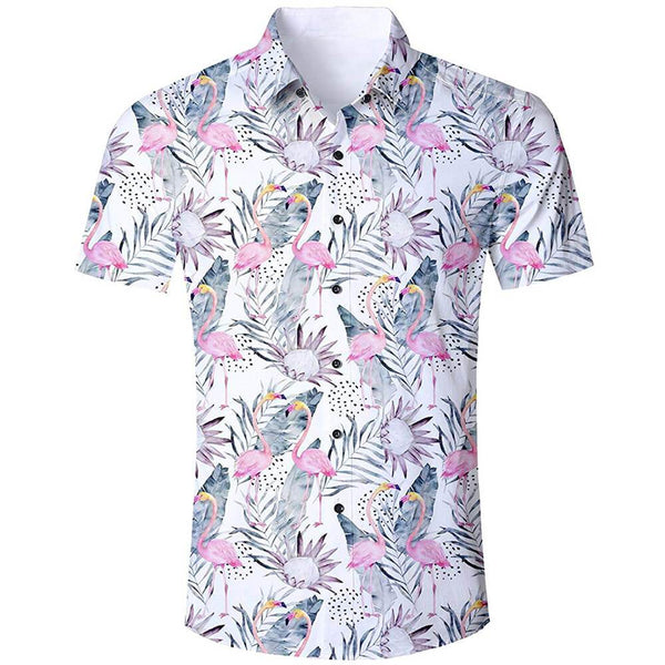 Pink Flamingo Ugly Aloha Shirts