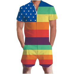 Flag Patriotic Gay Pride Male Romper