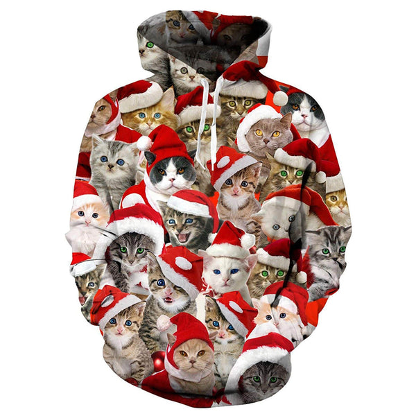 Christmas Cats Funny Hoodie