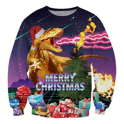 Funny Dinosaur Ugly Christmas Sweater