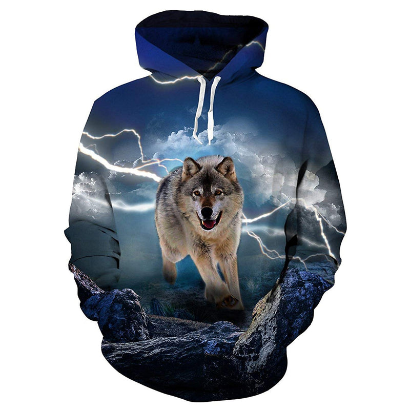 Thunder Wolf Funny Hoodie