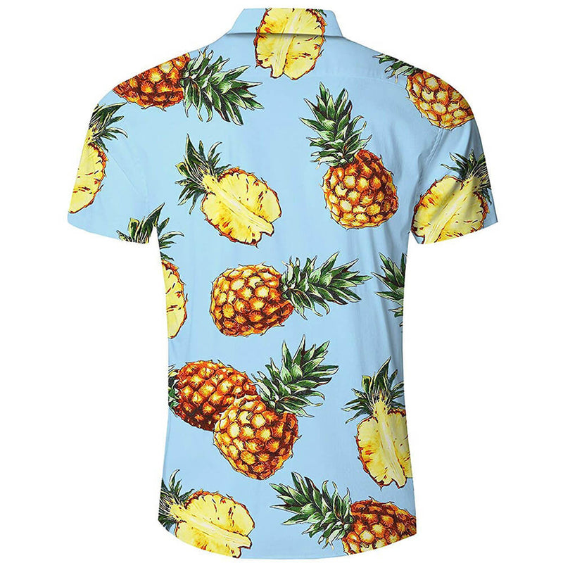 Light Blue Pineapple Shirt Forest Coral