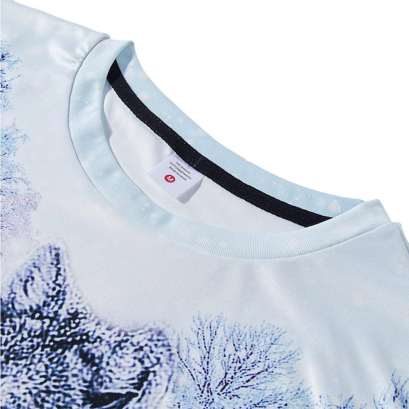 Forest Snow Couple Wolf Funny Tee