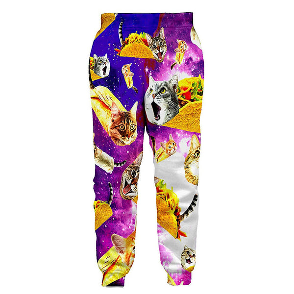 Graphic Taco Cat Funny Joggers
