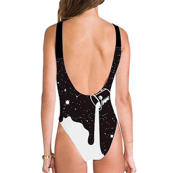Pouring Cup Milk Ugly One Piece Bathing Suit