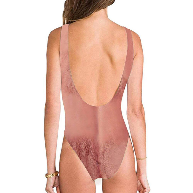 Hairy Chest Funny One Piece Swimsuit