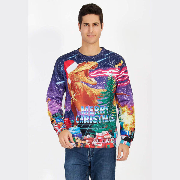 Funny Dinosaur Ugly Christmas Sweater