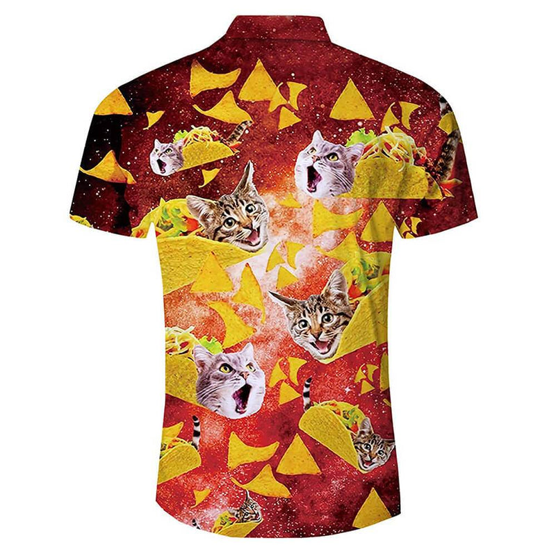 Red Taco Cat Funny Hawaiian Shirt