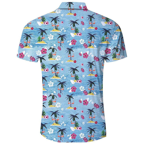 Palm Tree Flamingo Funny Hawaiian Shirt