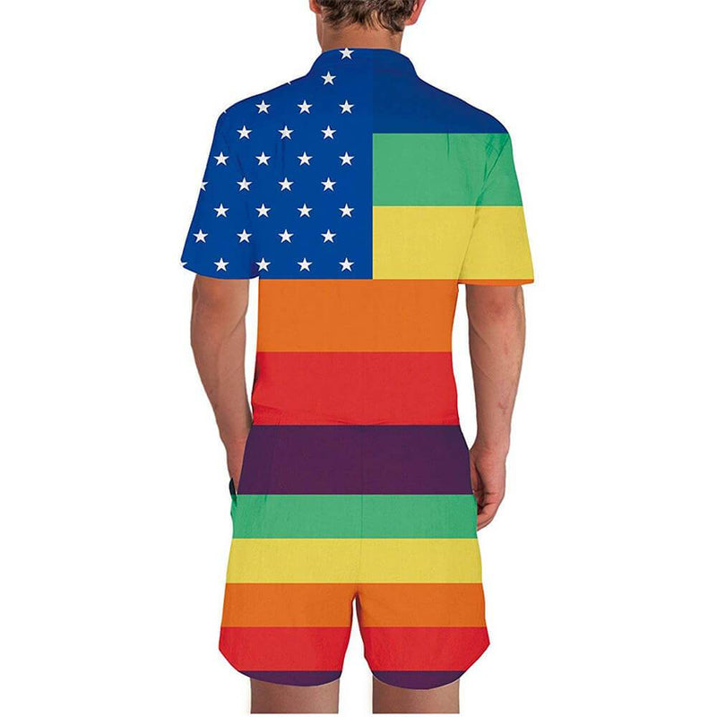 Flag Patriotic Gay Pride Male Romper