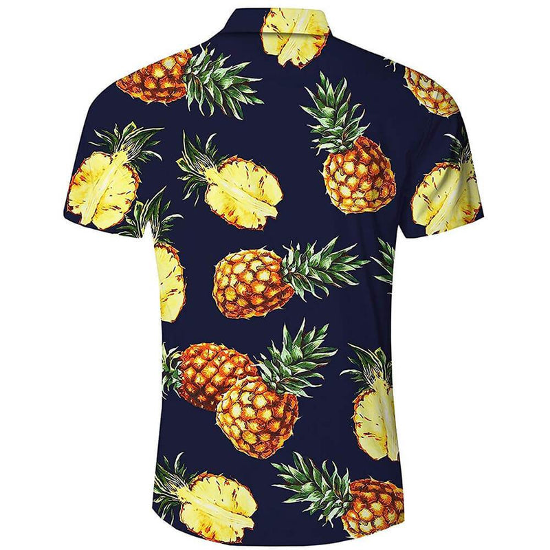 Dark Blue Pineapple Funny Hawaiian Shirt