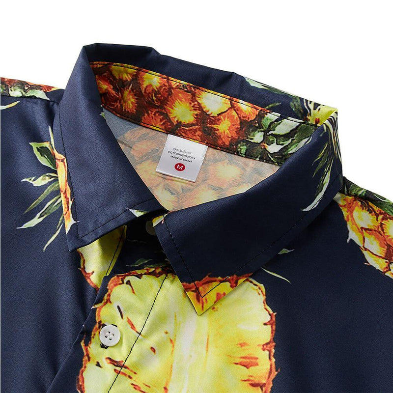 Dark Blue Pineapple Funny Hawaiian Shirt