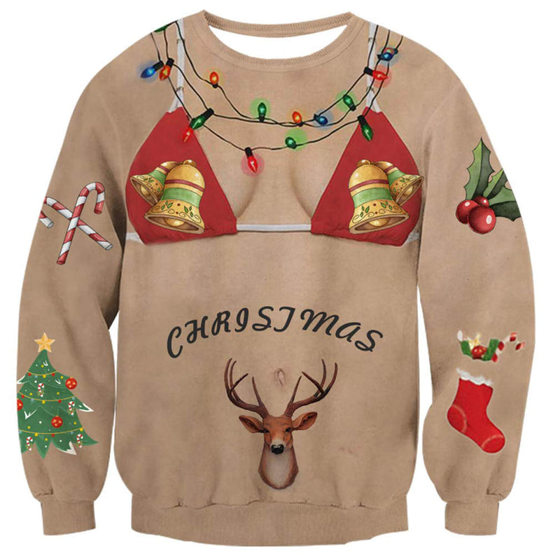 Ugly Chest Bell Bikini Ugly Christmas Sweater