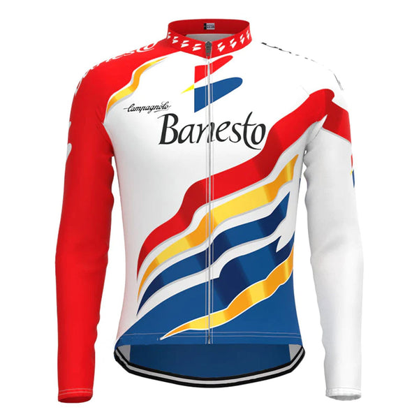 Banesto Colourful Vintage Long Sleeve Cycling Jersey Top