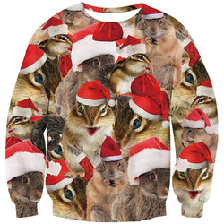 Hat Squirrel Ugly Christmas Sweater