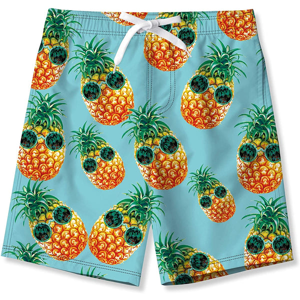 Blue Pineapple Funny Boy Swim Trunk