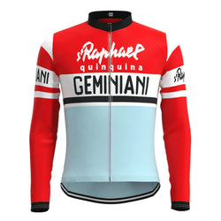 Saint Raphaël Geminiani Red Blue Vintage Long Sleeve Cycling Jersey Top