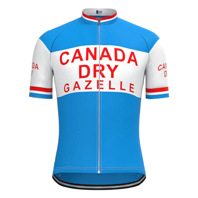 Canada Dry Gazelle Blue Vintage Short Sleeve Cycling Jersey Top