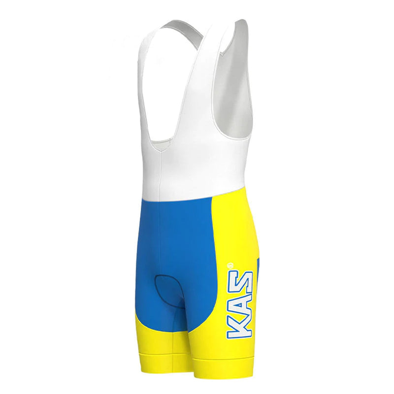 KAS Blue Yellow Vintage Cycling Bib Shorts