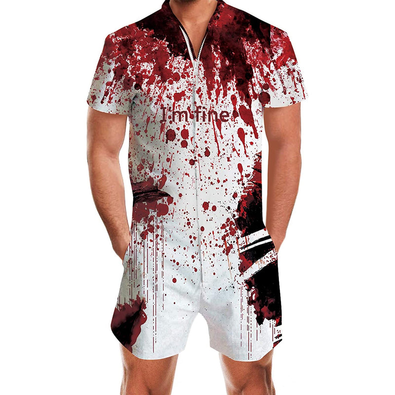 I'm Fine Blood Halloween Male Romper
