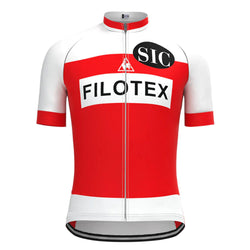 Filotex Red Short Sleeve Vintage Cycling Jersey Top