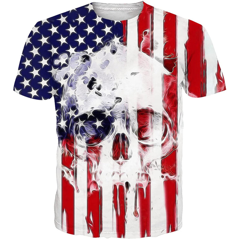 American Flag Skull Funny T Shirt