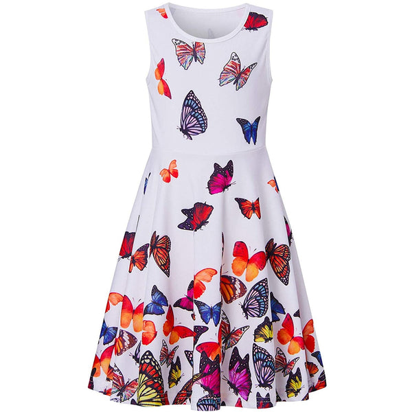 Butterfly White Funny Girl Dress